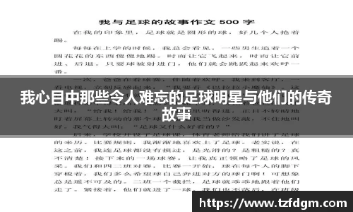 我心目中那些令人难忘的足球明星与他们的传奇故事